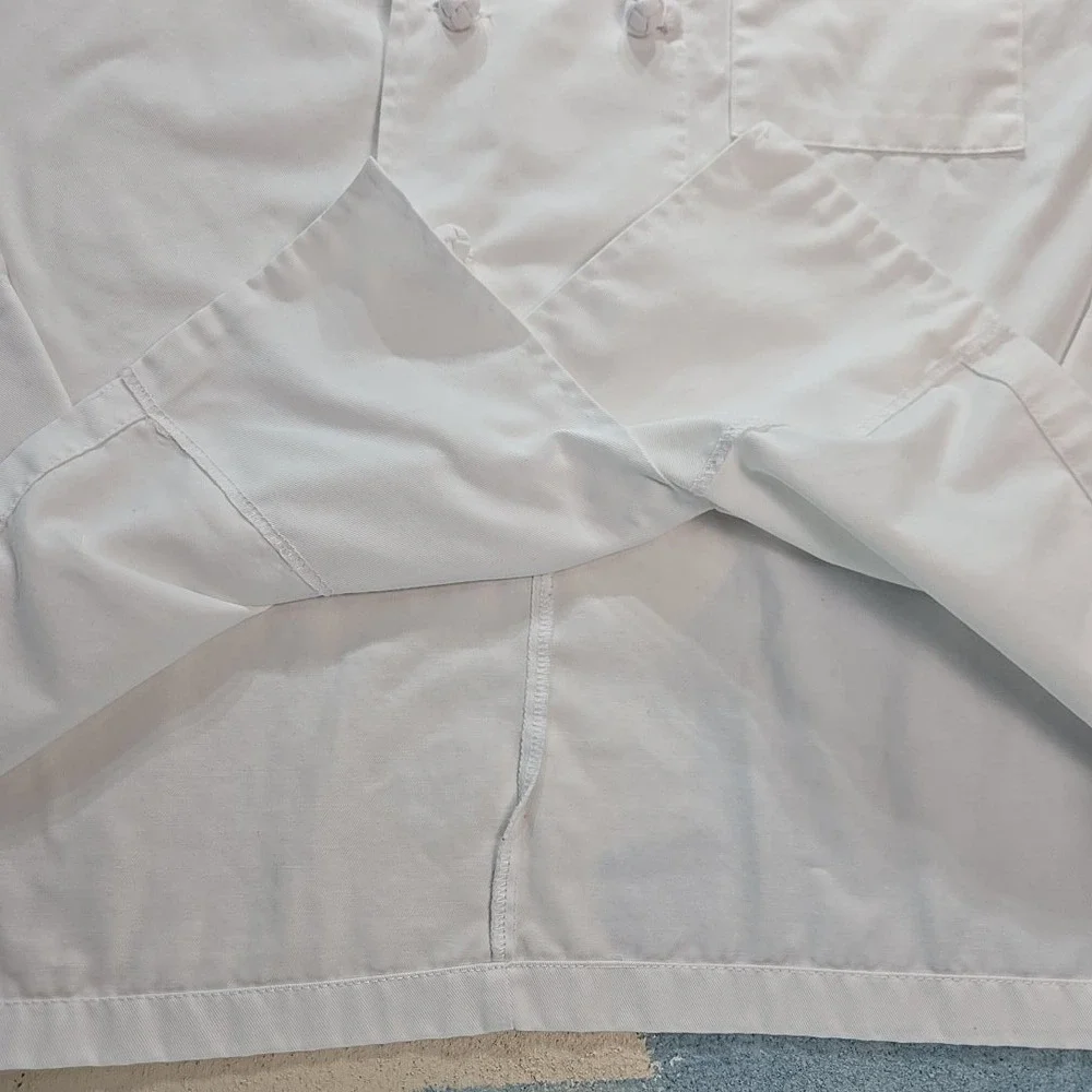 Chef Works White Double Breasted Chef Coat Mens L University‎ of Michigan Sodexo